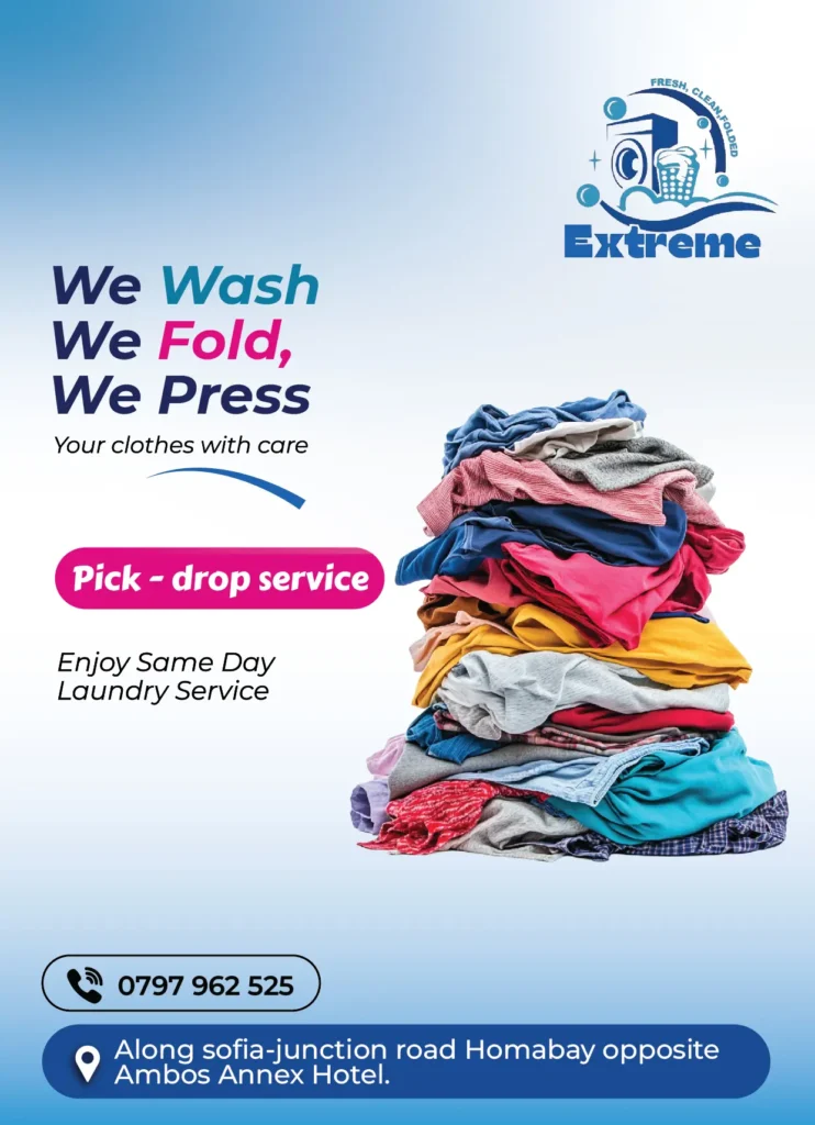 Laundry service flyer design and printing in Nairobi Kenya by Doply Creative Hub
