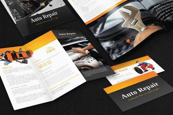 auto repair shop flyer bi fold a