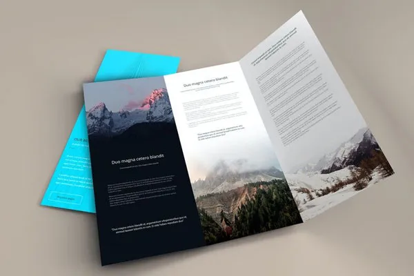 mockup featuring two tri fold br