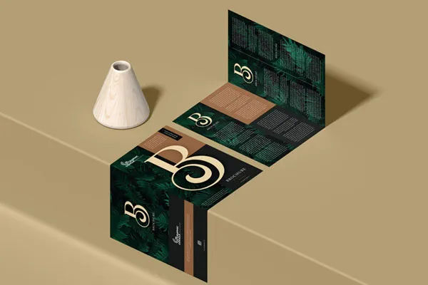 mockup of two a4 bi fold brochur