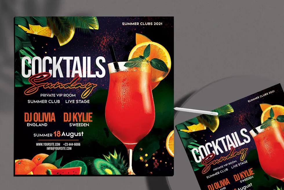 modern cocktail party flyer temp